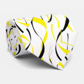 Cravate Ligne Courbée jaune noir (Roulé)