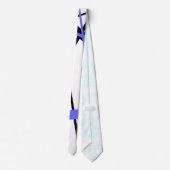 Cravate Ligne Moderne Géométrie Cool Blanche Noire Bleu Mo (Dos)