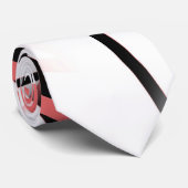 Cravate Ligne Moderne Géométrie Froide Blanc Rose Noir-Ros (Roulé)