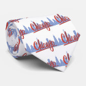 Cravate Ligne Skyline de Chicago Windy City (Roulé)