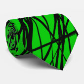 Cravate Lignes Abstraites - 02 - Vert #00CC00 (Roulé)