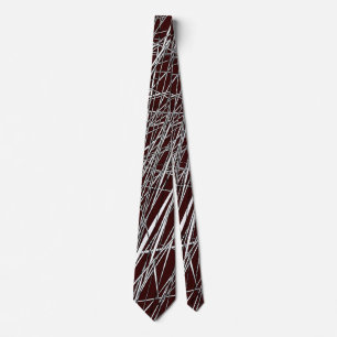Cravate Lignes Abstraites - 03 - Brown foncé