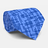 Cravate Lignes Abstraites 120923 - Bleu marine sur Bleu bé (Roulé)