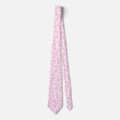 Cravate Lignes Abstraites 120923 - Rose sur blanc (Devant)