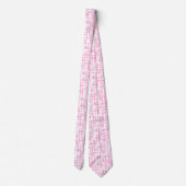 Cravate Lignes Abstraites 120923 - Rose sur blanc (Dos)