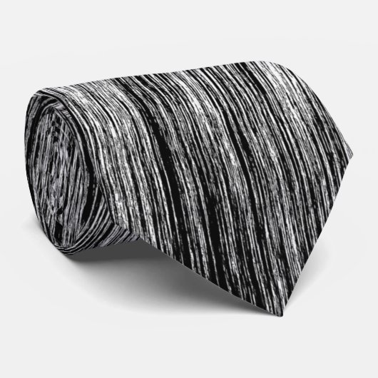 Cravate Lignes abstraites blanches (Roulé)