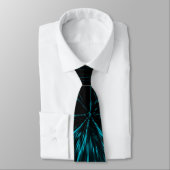 Cravate Lignes Abstraites cool bleu noir Hypergalaxie (Attaché)