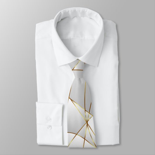 Cravate Lignes Abstraites d'or (Attaché)