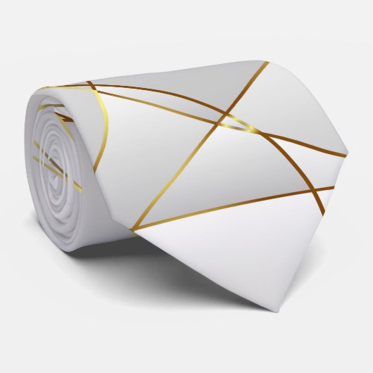 Cravate Lignes Abstraites d'or (Roulé)