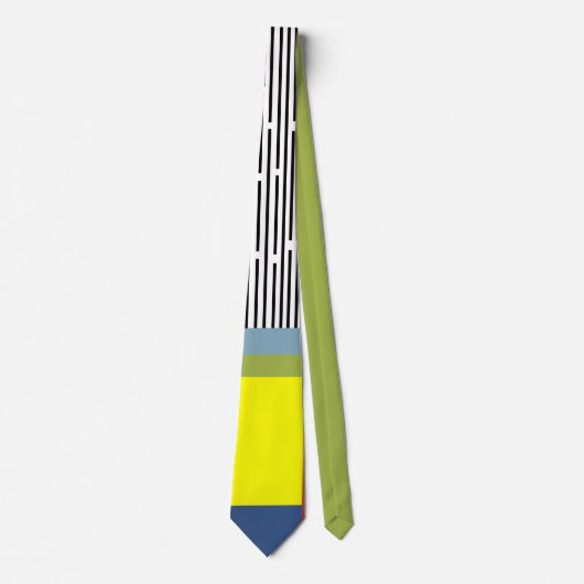 Cravate Lignes Abstraites et rectangles (Devant)
