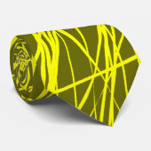 Cravate Lignes Abstraites - Jaune sur 66600 (Roulé)