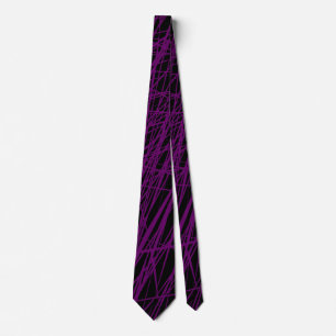 Cravate Lignes Abstraites - Plum sur Noir