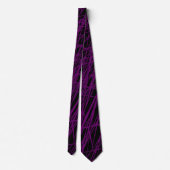 Cravate Lignes Abstraites - Plum sur Noir (Dos)