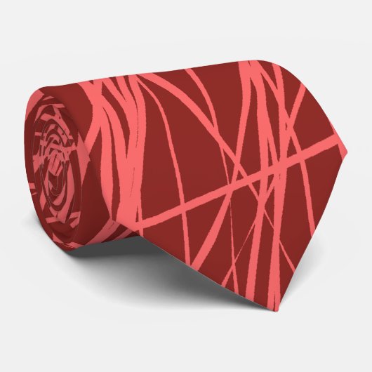 Cravate Lignes Abstraites - Rose tropicale sur 8B211C (Roulé)