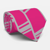 Cravate Lignes Art Déco Fuchsia (Roulé)