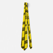 Cravate Lignes Art Déco Jaune  (Devant)