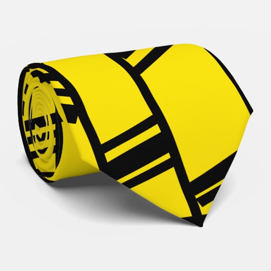 Cravate Lignes Art Déco Jaune  (Roulé)