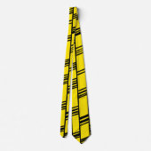 Cravate Lignes Art Déco Jaune  (Dos)