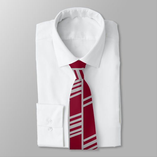 Cravate Lignes Art Déco - Maroon (Attaché)