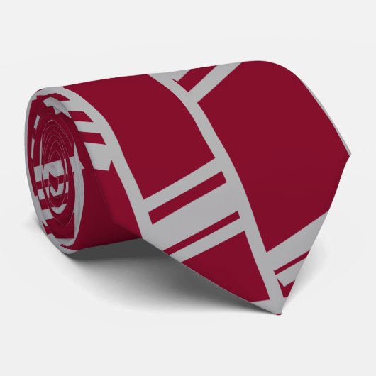 Cravate Lignes Art Déco - Maroon (Roulé)