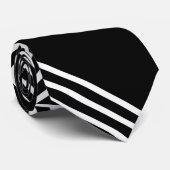 Cravate Lignes Art Déco Noir (Roulé)