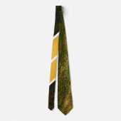 Cravate Lignes blanches d'or vert (Dos)