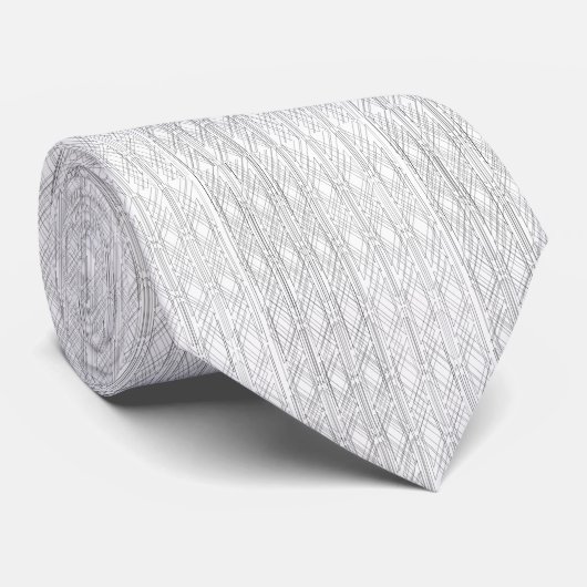 CRAVATE LIGNES BLANCHES ET NOIRES (Roulé)