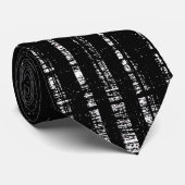 Cravate Lignes blanches noires Zebra Stripes Motifs géomét (Roulé)