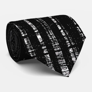 Cravate Lignes blanches noires Zebra Stripes Motifs géomét