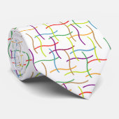 Cravate Lignes colorées aléatoires (Roulé)