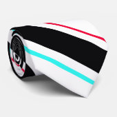 Cravate Lignes de bandes régimentaires inclinées en noir b (Roulé)