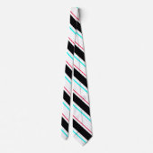 Cravate Lignes de bandes régimentaires inclinées en noir b (Dos)