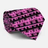 Cravate Lignes décoratives - Rose (FF66CC) (Roulé)