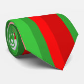 Cravate Lignes découpées - Rouge et vert (Roulé)