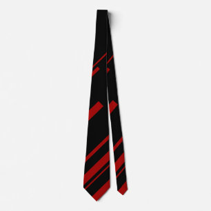 Cravate Lignes diagonales en rouge et noir