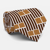 Cravate Lignes et boîtes Brown (Roulé)
