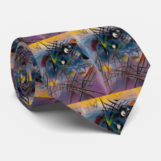 Cravate Lignes et formes Abstraites (Roulé)