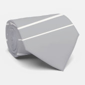 Cravate Lignes horizontales, bandes blanches sur gris (Roulé)