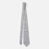 Cravate Lignes horizontales, bandes blanches sur gris (Dos)