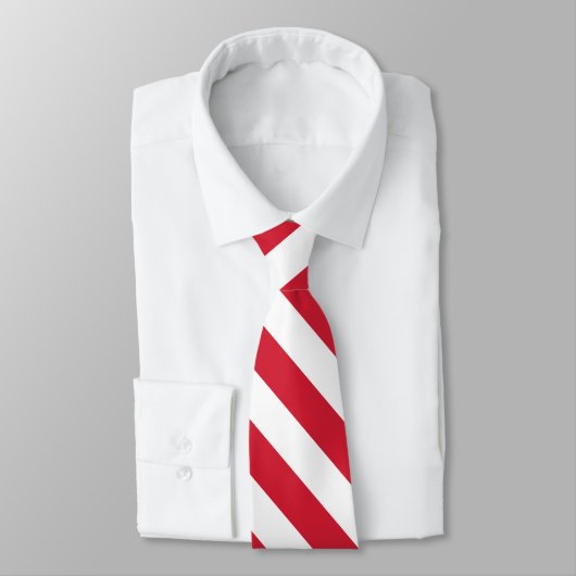 Cravate Lignes inclinées rouges et blanches (Attaché)