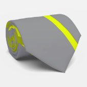 Cravate Lignes jaunes chaotiques sur gris rétro Motif mode (Roulé)