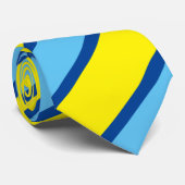 CRAVATE LIGNES MODERNES COULEUR _JAUNE_BLUE _SI CUTE (Roulé)