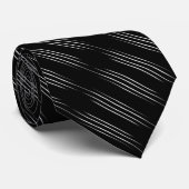 Cravate Lignes noires et blanches Cool simples (Roulé)
