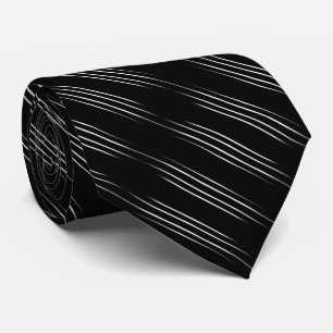 Cravate Lignes noires et blanches Cool simples
