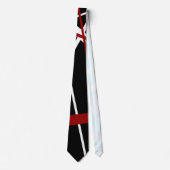 Cravate Lignes rouges et blanches abstraites sans couture  (Devant)