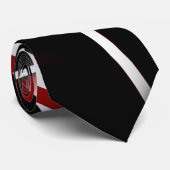 Cravate Lignes rouges et blanches Abstraites sur Arrière - (Roulé)