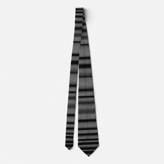 Cravate Lignes Vastes Noires - En Blanc (Dos)