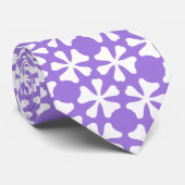 Cravate Lilac and White Modern Geometric Floral Pattern (Roulé)
