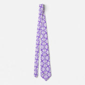 Cravate Lilac and White Modern Geometric Floral Pattern (Dos)