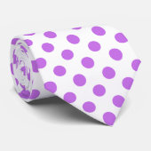 Cravate Lilac et pois blancs (Roulé)
